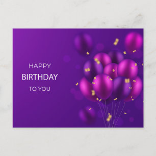 ハッピーバースデーカード、バルーン誕生日カード ポストカード