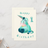 ハッピーバースデーカード – ベビーロバ – あなたの年齢/年 カード (正面/裏面インサイチュ)