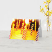 ハッピーバースデーカード：ライトキャンドルお誕生日ケーキ カード (黄色い花)