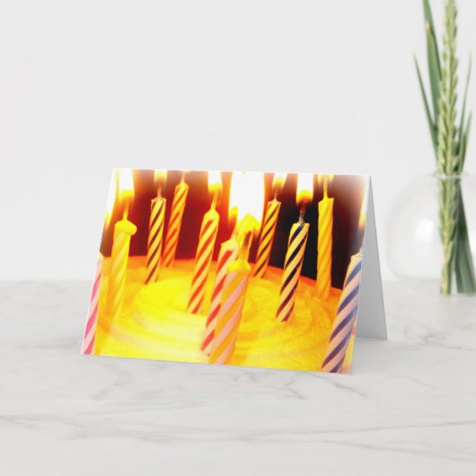 ハッピーバースデーカード：ライトキャンドルお誕生日ケーキ カード (正面)