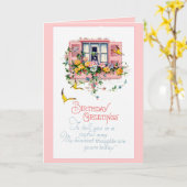 ハッピーバースデーカード-ヴィンテージ カード (黄色い花)