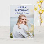 ハッピーバースデーカード、写真が前面カードに収まる カード (黄色い花)