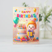 ハッピーバースデーカード 出欠カード (スタンド正面)