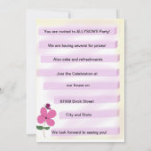 ハッピーバースデーカード 招待状 (裏面)