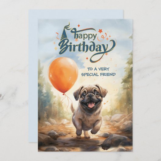 ハッピーバースデーカード 招待状 (正面/裏面)