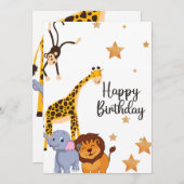 ハッピーバースデーカード 招待状 (正面/裏面)