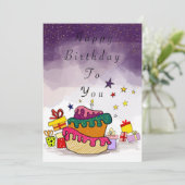 ハッピーバースデーカード 招待状 (スタンド正面)