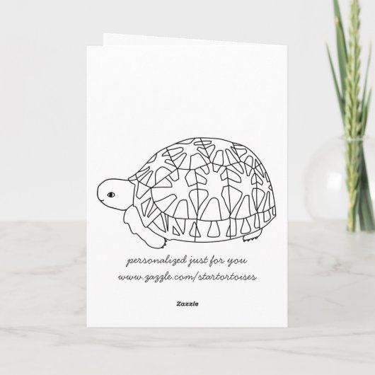 ハッピーバースデーカード（星亀の青い風船） カード (裏面)