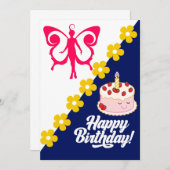 ハッピーバースデーカード 案内状 (正面/裏面)