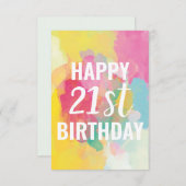 ハッピーバースデーカード（「水彩グラデーション」） (正面/裏面)