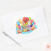 ハッピーバースデーカード(汎用) スクエアシール (封筒)