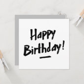 ハッピーバースデーカード – 男性 – モノクロ カード (正面/裏面インサイチュ)