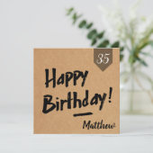 ハッピーバースデーカード – 男性 – 素朴クラフト紙 カード (スタンド正面)