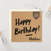 ハッピーバースデーカード – 男性 – 素朴クラフト紙 カード (正面/裏面インサイチュ)