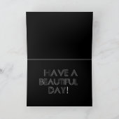 ハッピーバースデーカード。白黒のジオメトリ カード (内部)