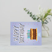 ハッピーバースデーカード 箔シーズンポストカード (立ち正面)