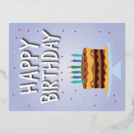 ハッピーバースデーカード 箔シーズンポストカード