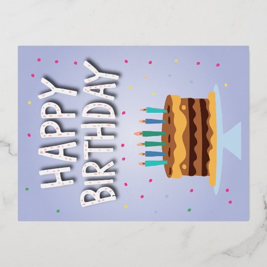 ハッピーバースデーカード 箔シーズンポストカード (正面)