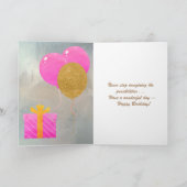 ハッピーバースデーカード（美しい花） カード (内部)