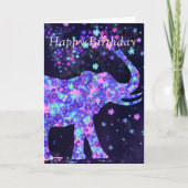 ハッピーバースデーカード（象の花） カード (正面)