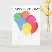 ハッピーバースデーカード: 6気球 カード (黄色い花)