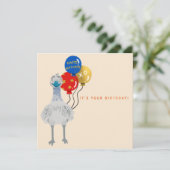 ハッピーバースデーカード- EMU カード (スタンド正面)