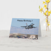 ハッピーバースデーカードF-16の出発 カード (黄色い花)