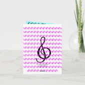 ハッピーバースデーカードGクレフ、 音符記号ギフトボックス カード (裏面)