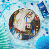 ハッピーバースデーカーニバル回転木馬馬写真おもしろい ペーパープレート (パーティー)