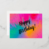 ハッピーバースデーカーニバル（ばちゃばちゃ）跳ねる葉書 箔シーズンポストカード (正面/裏面)