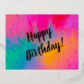 ハッピーバースデーカーニバル（ばちゃばちゃ）跳ねる葉書 箔シーズンポストカード (正面)