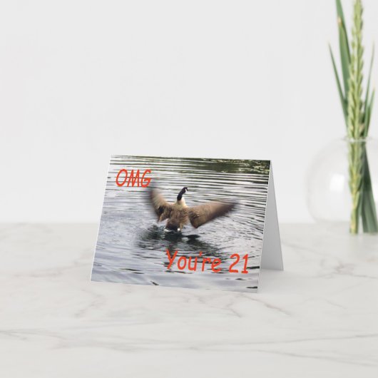 ハッピーバースデーガチョウの羽ばたき カード (正面)