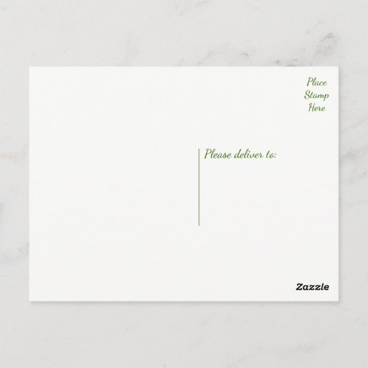 ハッピーバースデーガーベラデイジーオレンジグリーン花 ポストカード (裏面)