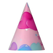 ハッピーバースデーガーリーピンクハート パーティーハット (左)