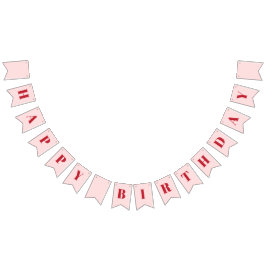 ハッピーバースデーガーリー赤面ピンクレッド誕生日 バンティングフラッグ