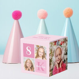 ハッピーバースデーガールかわいいカスタムフォトピンクパーティー フェイバーボックス