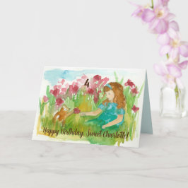 ハッピーバースデーガールキットンカスタムエージ名 カード