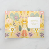 ハッピーバースデーガールグリーンキャットワイドアイズフローラ カード (内部)