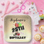 ハッピーバースデーガールゴールドと風船紙皿 ペーパープレート (パーティー)