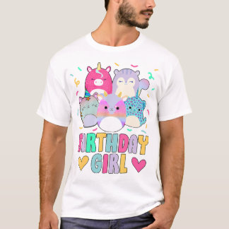 ハッピーバースデーガールスクシッシュスクワッドムリーガールズキッズ Tシャツ