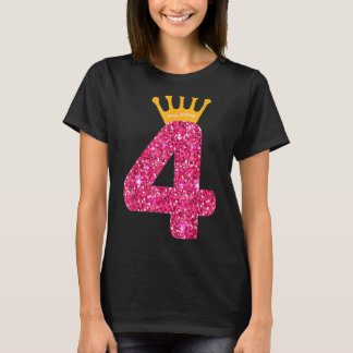 ハッピーバースデーガールズ4位パーティー4歳Bday Tシャツ