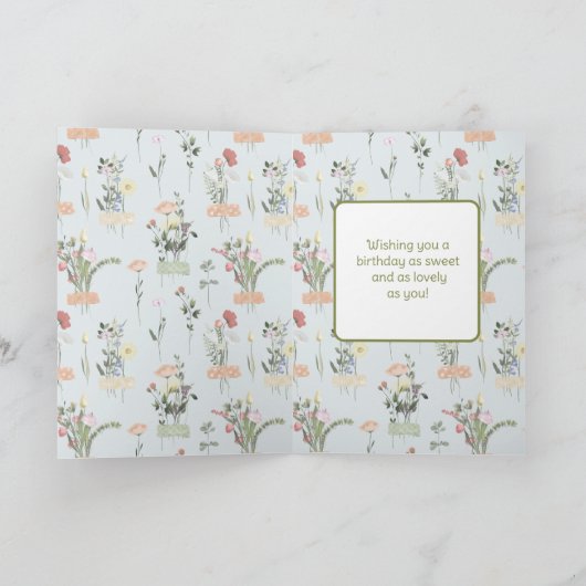 ハッピーバースデーガールタブビーキャットワイドアイズフローラ カード (内部)