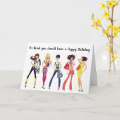 **ハッピーバースデーガールフレンド** カード (黄色い花)