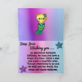 ハッピーバースデーガールマーメイドカワイキャット海 カード (内部)