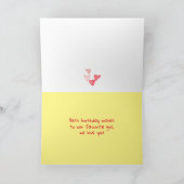 ハッピーバースデーガールライディングバイクドッグ名前をカスタムする シーズンカード (内部)