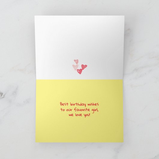 ハッピーバースデーガールライディングバイクドッグ名前をカスタムする シーズンカード (内部)