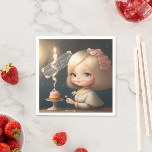 ハッピーバースデーガール01 スタンダードカクテルナプキン (インサイチュ)