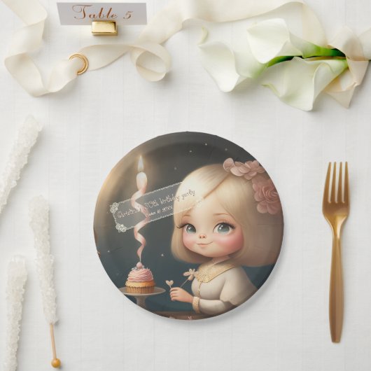 ハッピーバースデーガール01 ペーパープレート (ウェディング)