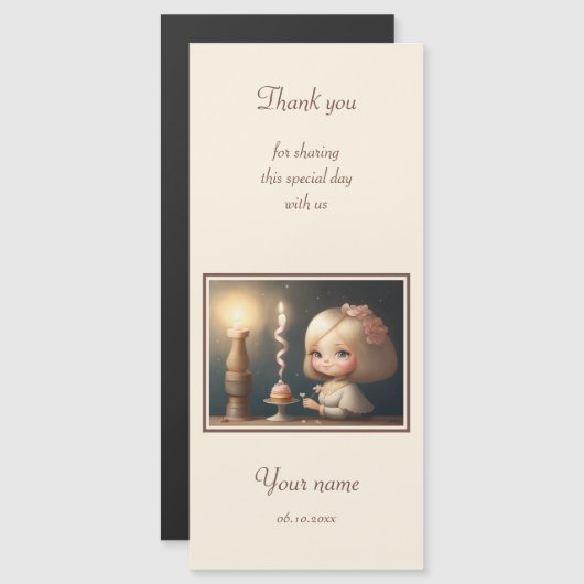 ハッピーバースデーガール01 マグネット招待状 (正面/裏面)