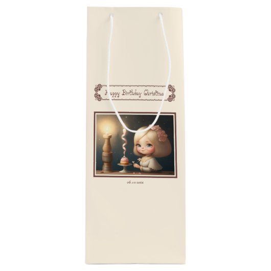 ハッピーバースデーガール01 ワインギフトバッグ (正面)